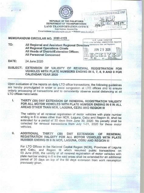 validity of emission test|LTO MEMORANDUM CIRCULAR NO. ACL.